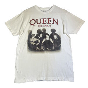 Queen Official Merch Concert Band Tee Shirt White Medium Cotton Rock Festival